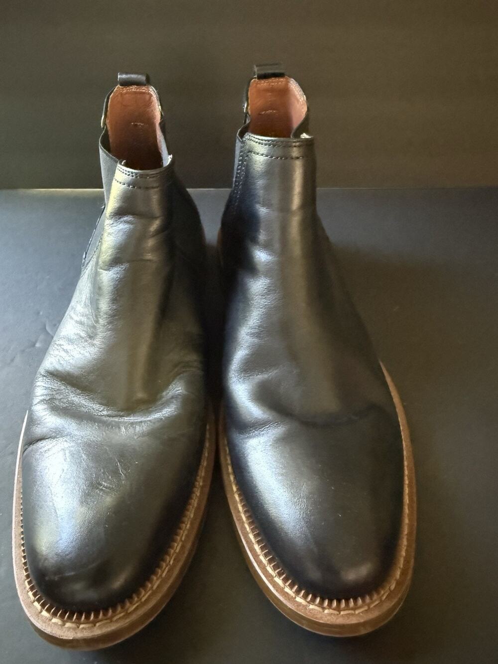 Vintage Foundry Group Mens Chelsea Boots Darwin Size 9 Black Leather Casualt